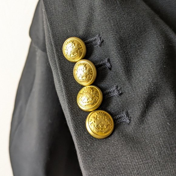 EXPRESS Double Breasted Jacket Blazer Black with Gold Buttons Womens 6 - Picture 9 of 9